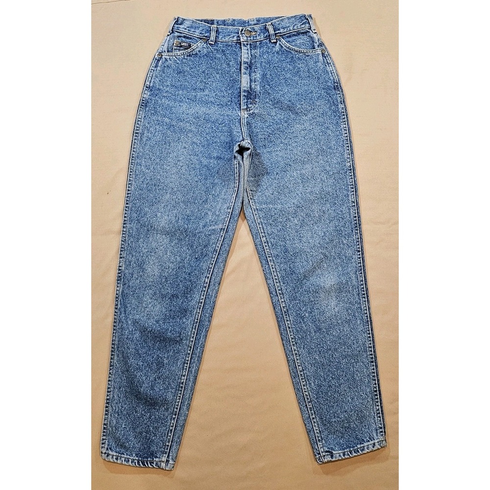 Vintage Rivet Lee 80's High Waist Tapered Leg Blue Jeans  Mom Jeans Size‎ 12 Reg